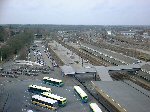 Uitzicht op emplacement Amersfoort. Jules loopt net binnen vanuit Utrecht op spoor 4a